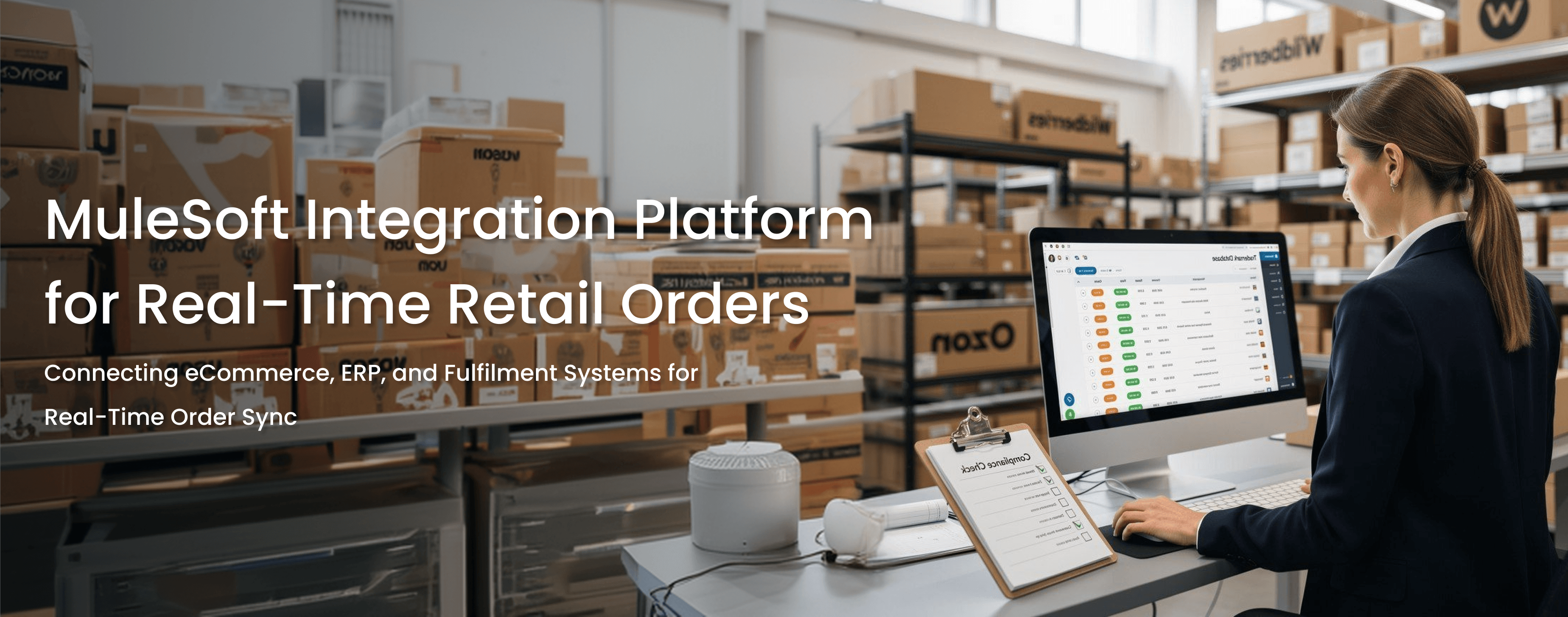 MuleSoft retail order management architecture syncing web, marketplace and POS orders with ERP and fulfilment systems